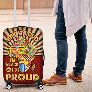 Proud African Luggage Cover - Hand Up Africa Map Art