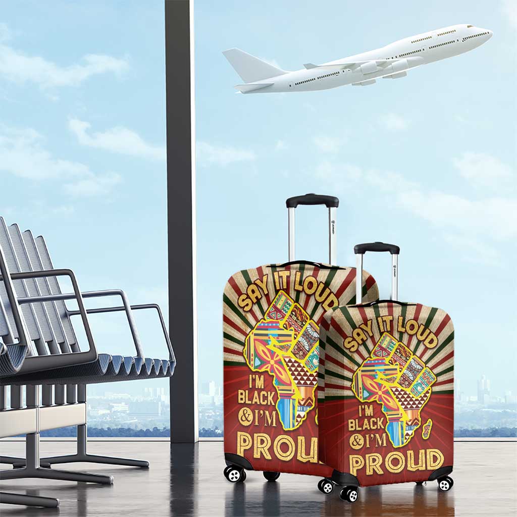 Proud African Luggage Cover - Hand Up Africa Map Art