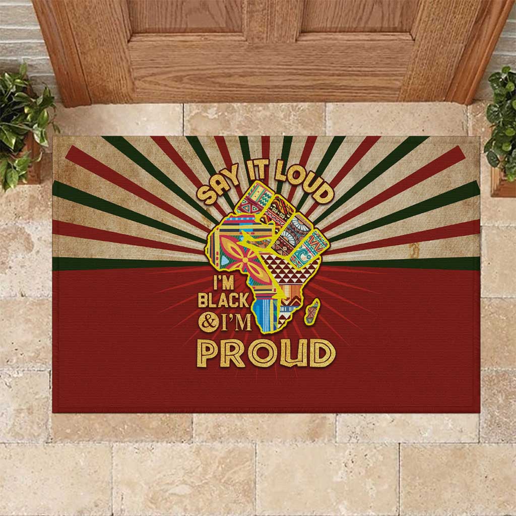 Proud African Rubber Doormat - Hand Up Africa Map Art