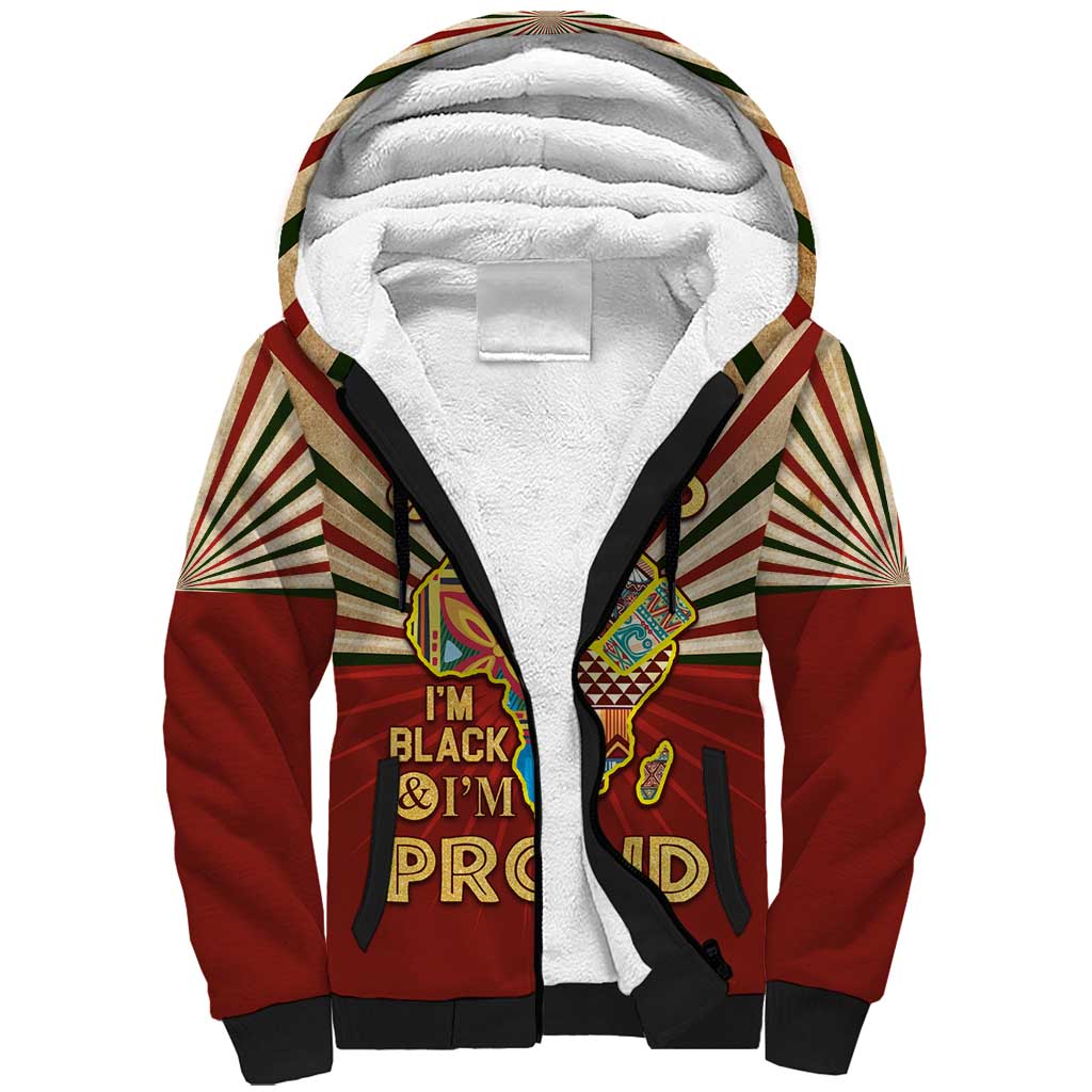 Proud African Sherpa Hoodie - Hand Up Africa Map Art