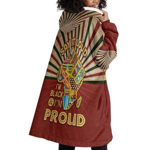 Proud African Wearable Blanket Hoodie - Hand Up Africa Map Art