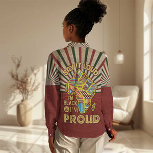 Proud African Women Casual Shirt - Hand Up Africa Map Art