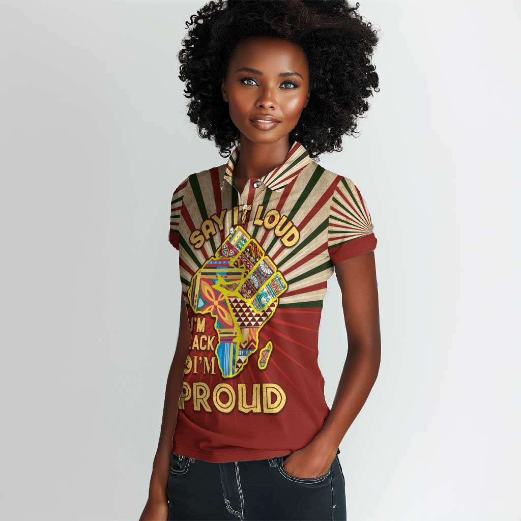 Proud African Women Polo Shirt - Hand Up Africa Map Art