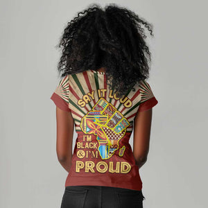 Proud African Women V-Neck T-Shirt - Hand Up Africa Map Art