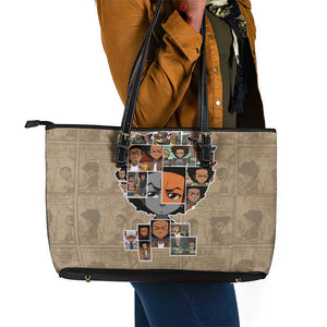 Honoring Huey Freeman - African American Leather Tote Bag