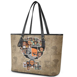 Honoring Huey Freeman - African American Leather Tote Bag