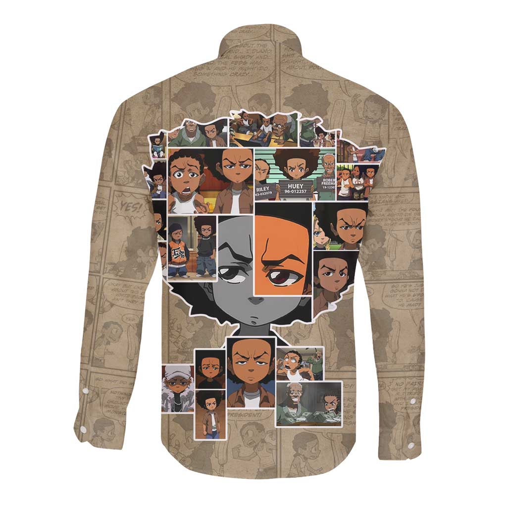 Honoring Huey Freeman - African American Long Sleeve Button Shirt