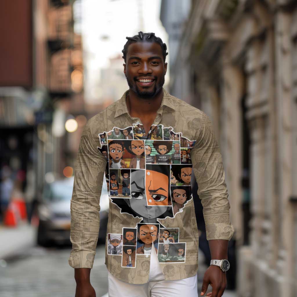 Honoring Huey Freeman - African American Long Sleeve Button Shirt