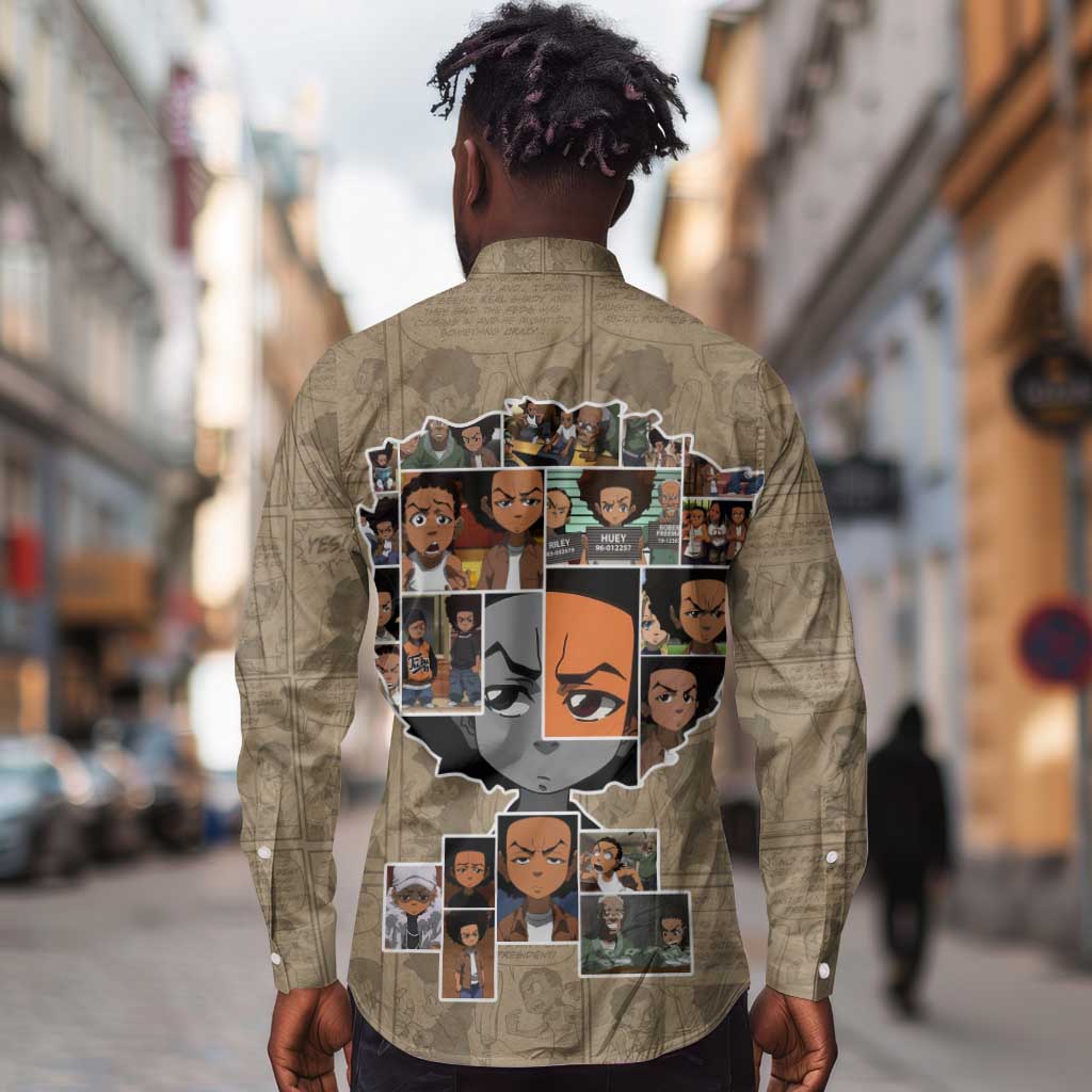 Honoring Huey Freeman - African American Long Sleeve Button Shirt