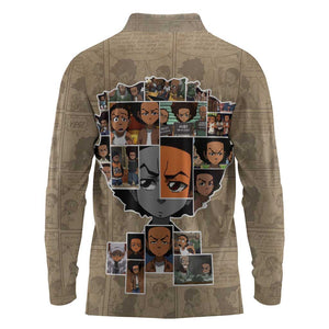 Honoring Huey Freeman - African American Long Sleeve Polo Shirt