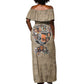 Honoring Huey Freeman - African American Off Shoulder Maxi Dress