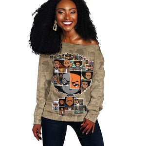 Honoring Huey Freeman - African American Off Shoulder Sweater