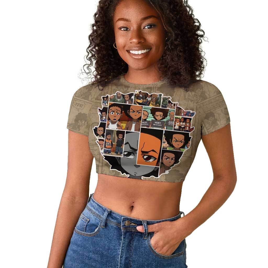 Honoring Huey Freeman - African American Raglan Cropped T shirt