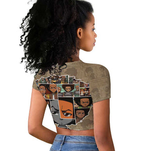 Honoring Huey Freeman - African American Raglan Cropped T shirt