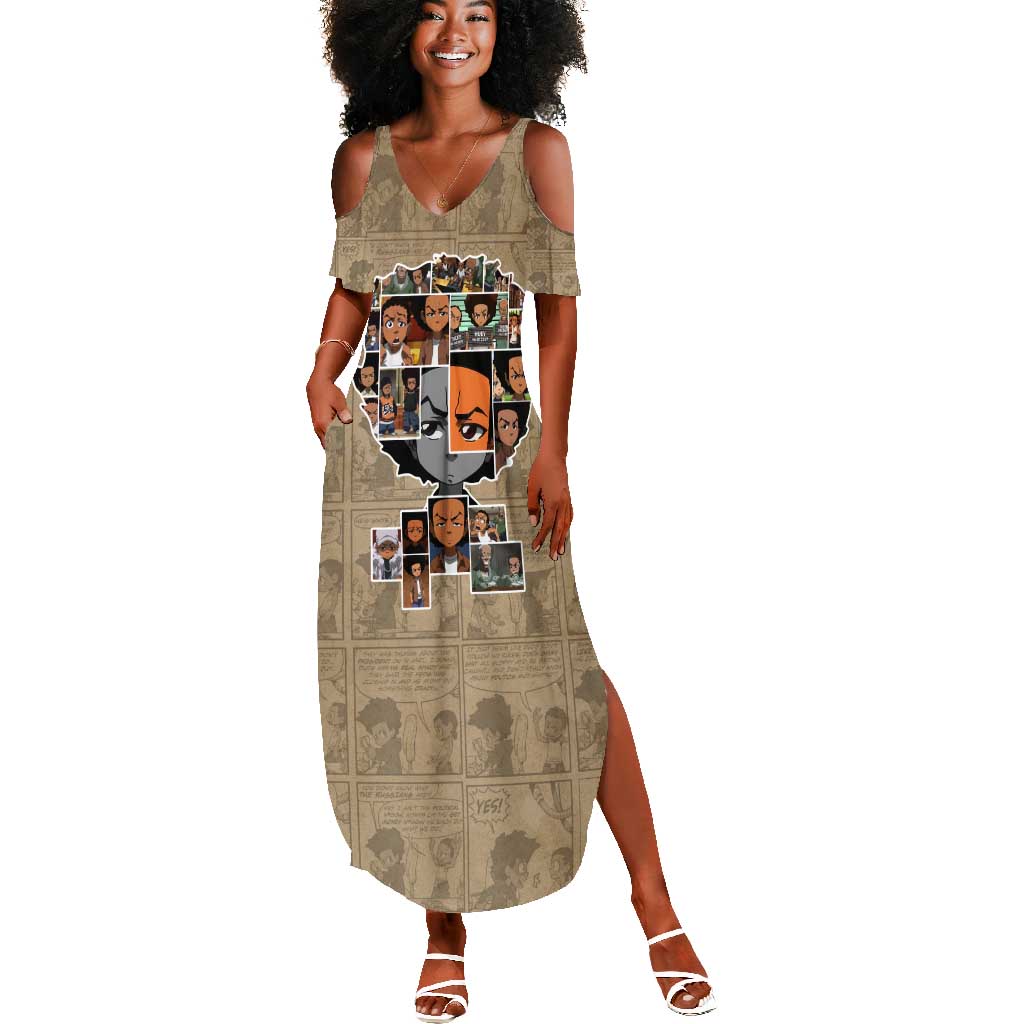 Honoring Huey Freeman - African American Summer Maxi Dress