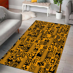 West African Yellow Art - Adinkra Culture Area Rug