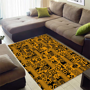 West African Yellow Art - Adinkra Culture Area Rug