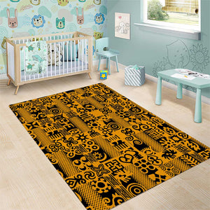 West African Yellow Art - Adinkra Culture Area Rug