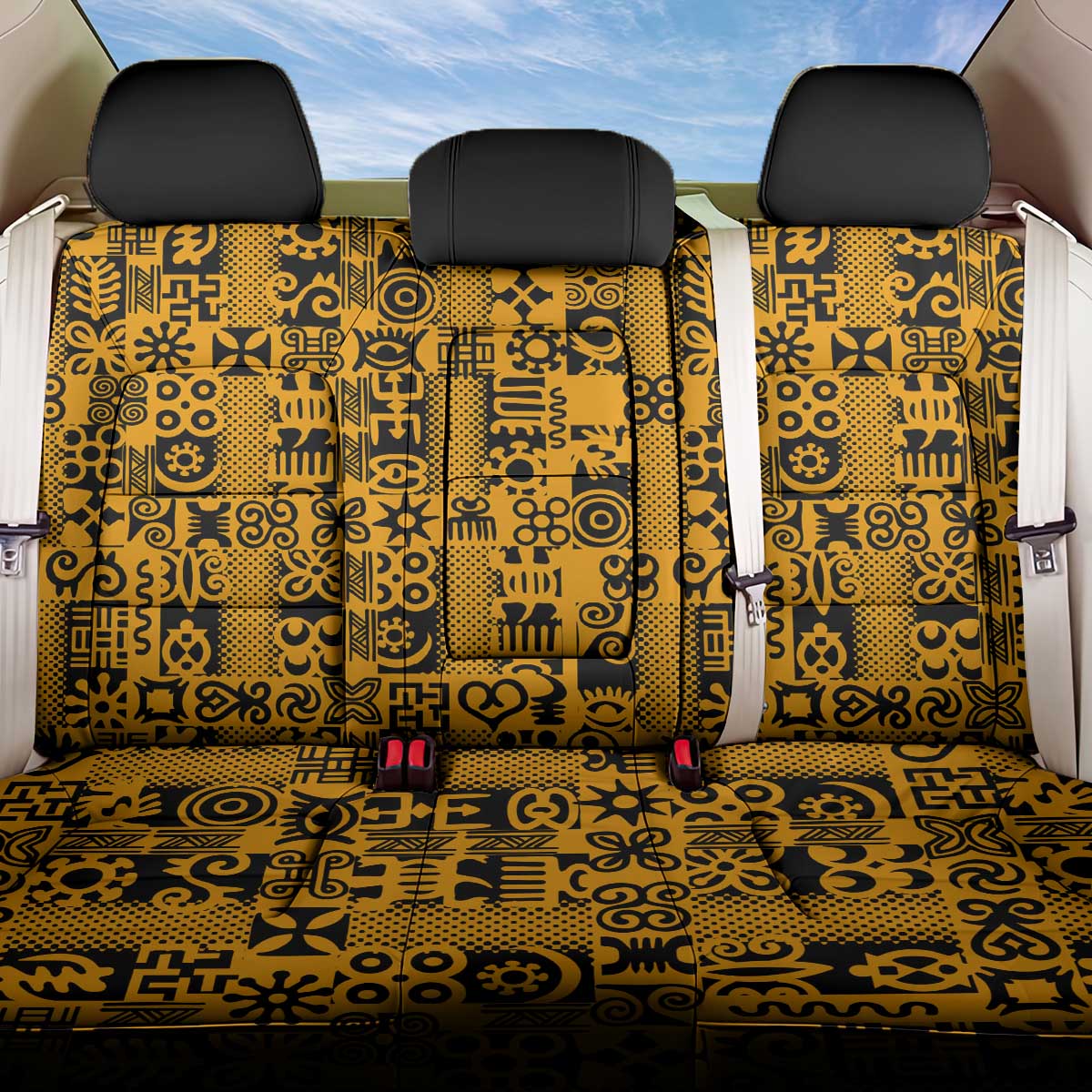 West African Yellow Art - Adinkra Culture Back Car Seat Cover