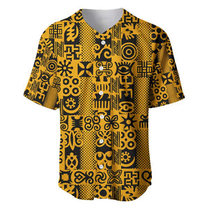 West African Yellow Art - Adinkra Culture Baseball Jersey