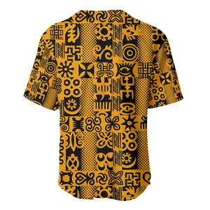 West African Yellow Art - Adinkra Culture Baseball Jersey