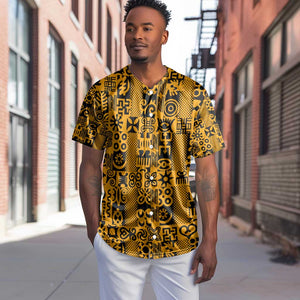 West African Yellow Art - Adinkra Culture Baseball Jersey