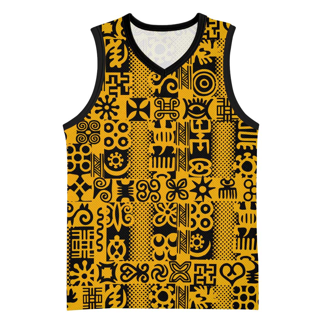 West African Yellow Art - Adinkra Culture Basketball Jersey DT02