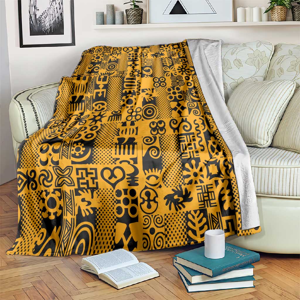 West African Yellow Art - Adinkra Culture Blanket