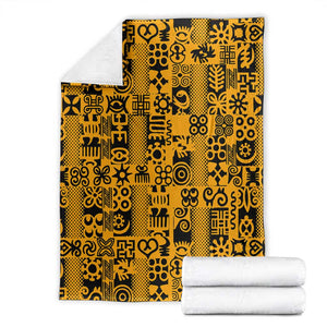 West African Yellow Art - Adinkra Culture Blanket