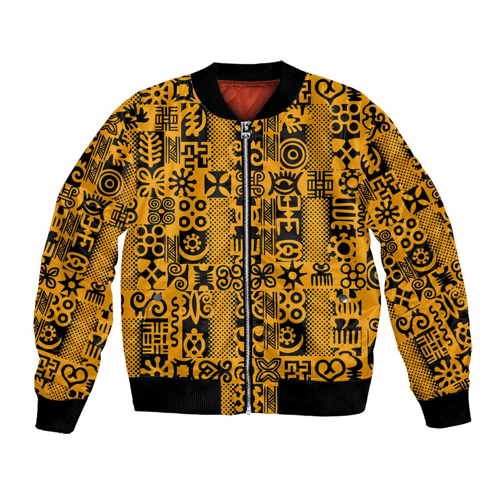 West African Yellow Art - Adinkra Culture Bomber Jacket