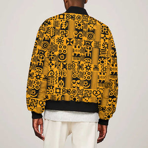 West African Yellow Art - Adinkra Culture Bomber Jacket