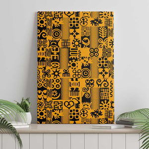 West African Yellow Art - Adinkra Culture Canvas Wall Art