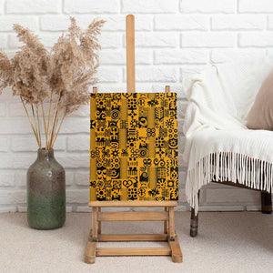 West African Yellow Art - Adinkra Culture Canvas Wall Art