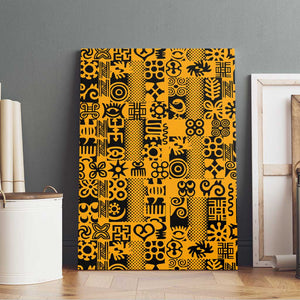 West African Yellow Art - Adinkra Culture Canvas Wall Art