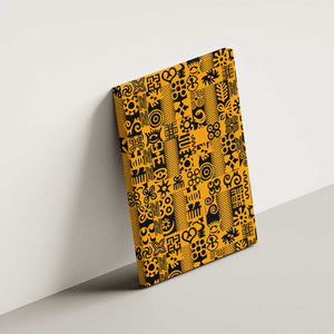 West African Yellow Art - Adinkra Culture Canvas Wall Art