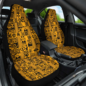 West African Yellow Art - Adinkra Culture Car Seat Cover