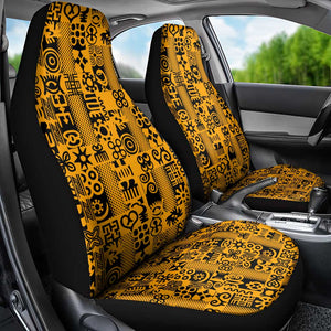 West African Yellow Art - Adinkra Culture Car Seat Cover