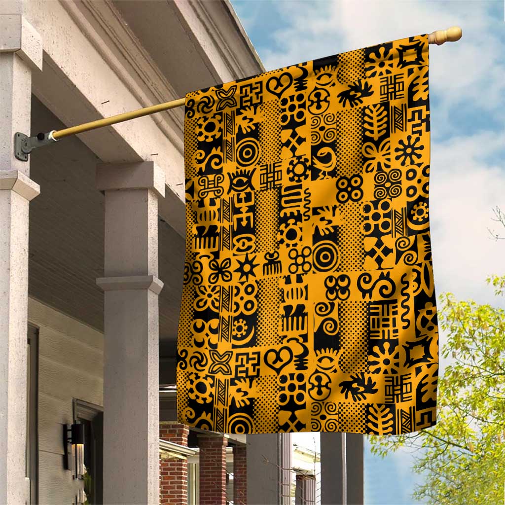 West African Yellow Art - Adinkra Culture Garden Flag