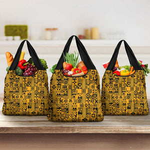 West African Yellow Art - Adinkra Culture Grocery Bag