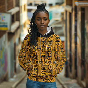 West African Yellow Art - Adinkra Culture Hoodie