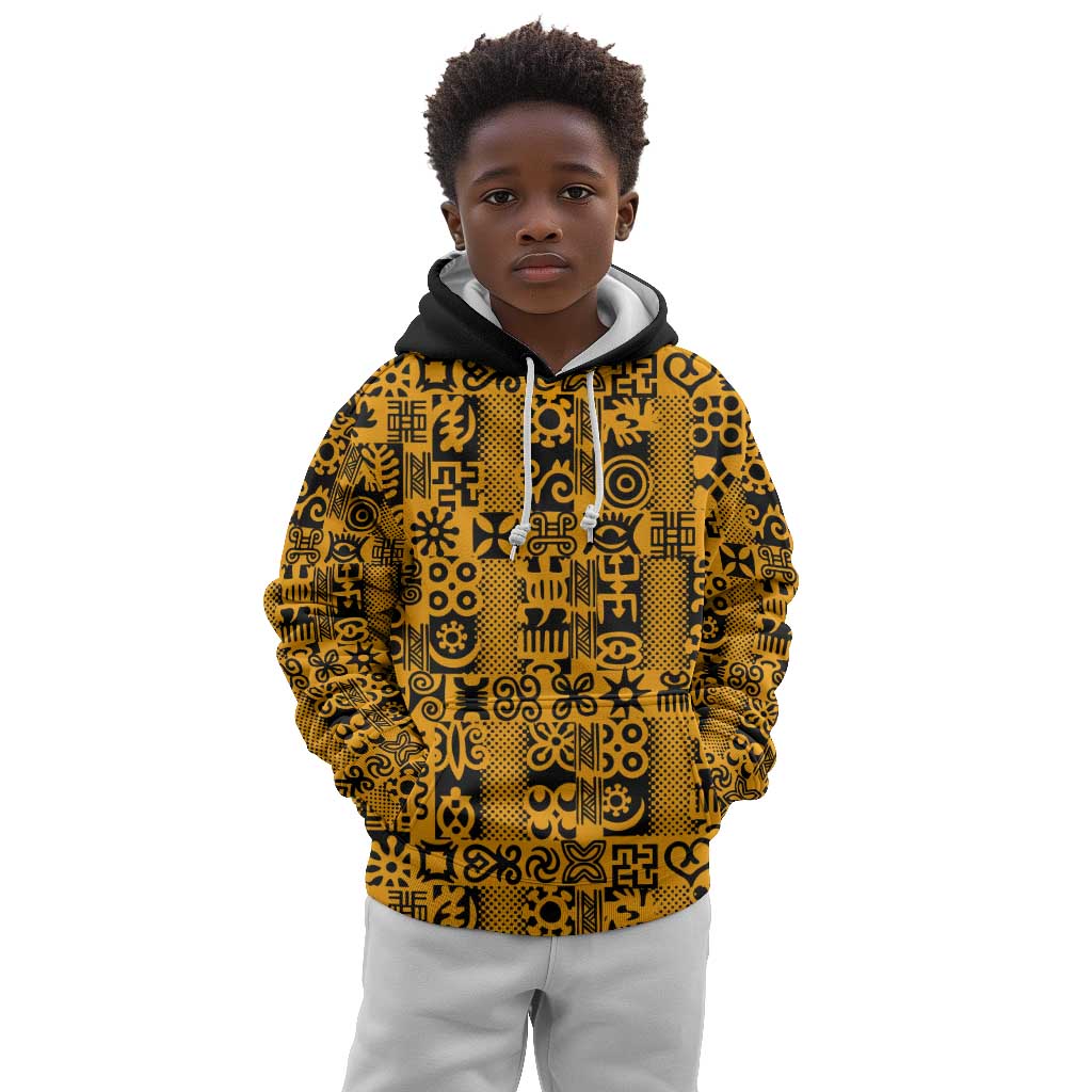 West African Yellow Art - Adinkra Culture Kid Hoodie