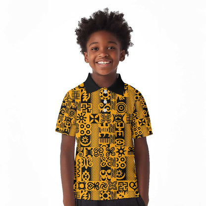West African Yellow Art - Adinkra Culture Kid Polo Shirt