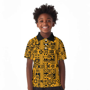 West African Yellow Art - Adinkra Culture Kid Polo Shirt