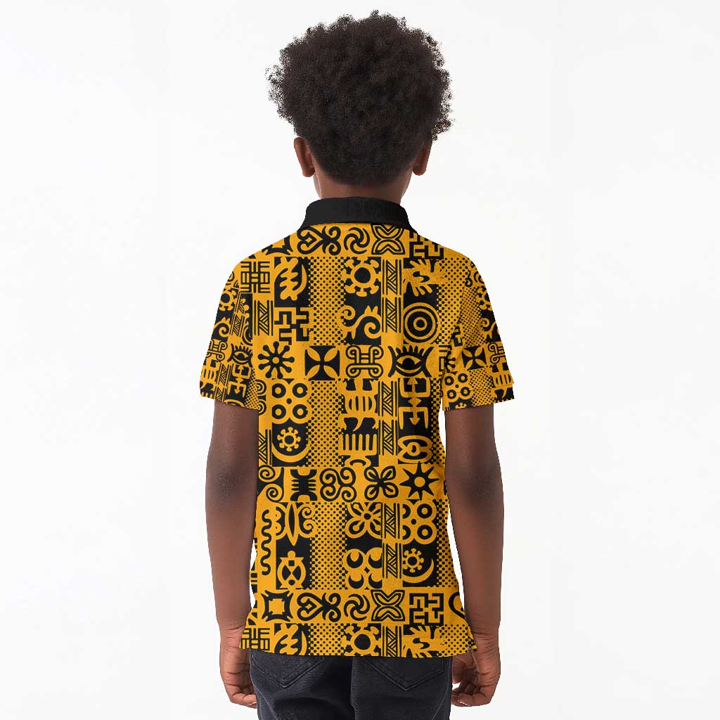 West African Yellow Art - Adinkra Culture Kid Polo Shirt