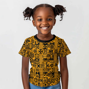 West African Yellow Art - Adinkra Culture Kid T shirt