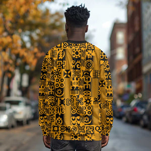 West African Yellow Art - Adinkra Culture Long Sleeve Shirt DT02