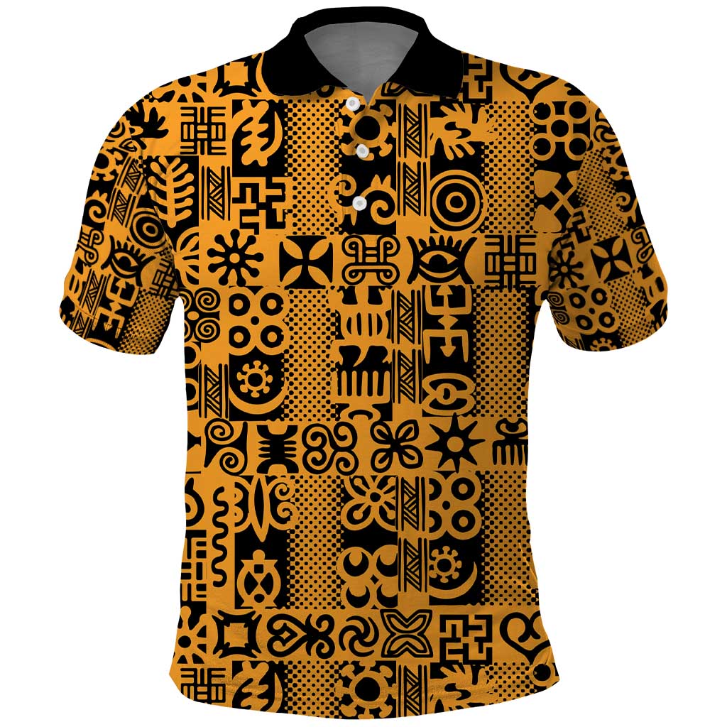 West African Yellow Art - Adinkra Culture Polo Shirt