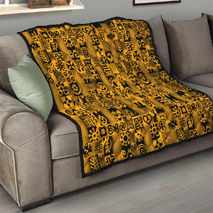 West African Yellow Art - Adinkra Culture Quilt