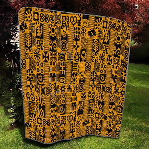 West African Yellow Art - Adinkra Culture Quilt