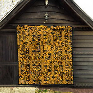 West African Yellow Art - Adinkra Culture Quilt